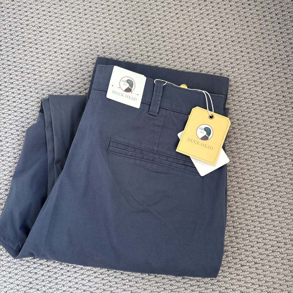 Duck Head Performance Good School Chino Classic Fit Washed Navy 34X32